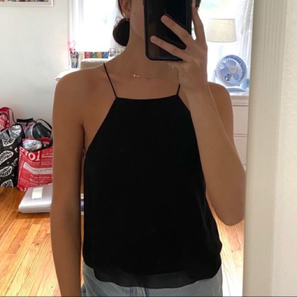 Aritzia Wilfred Silk Blouse tank top high neck size M - Picture 2 of 8